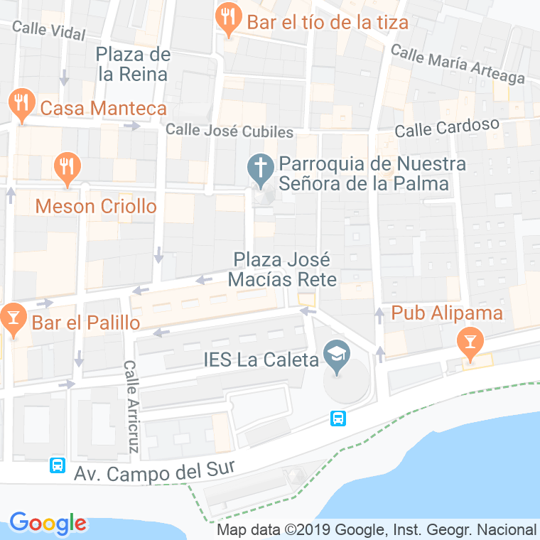 Código Postal calle Jose Macias Rete, De, plazuela en Cádiz