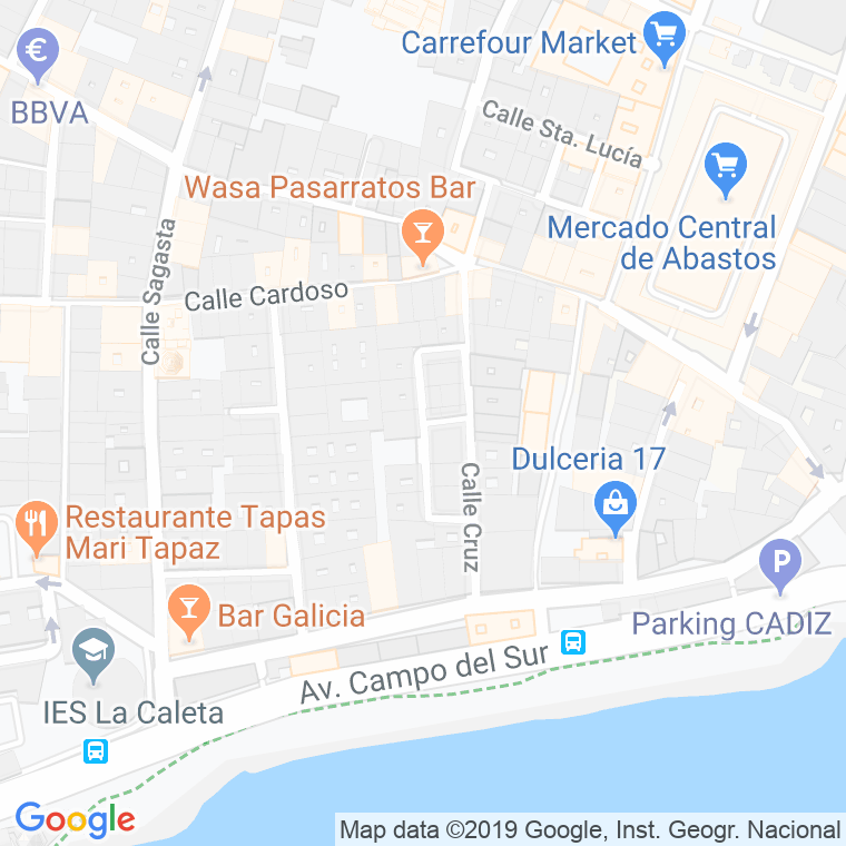 Código Postal calle San Vicente en Cádiz