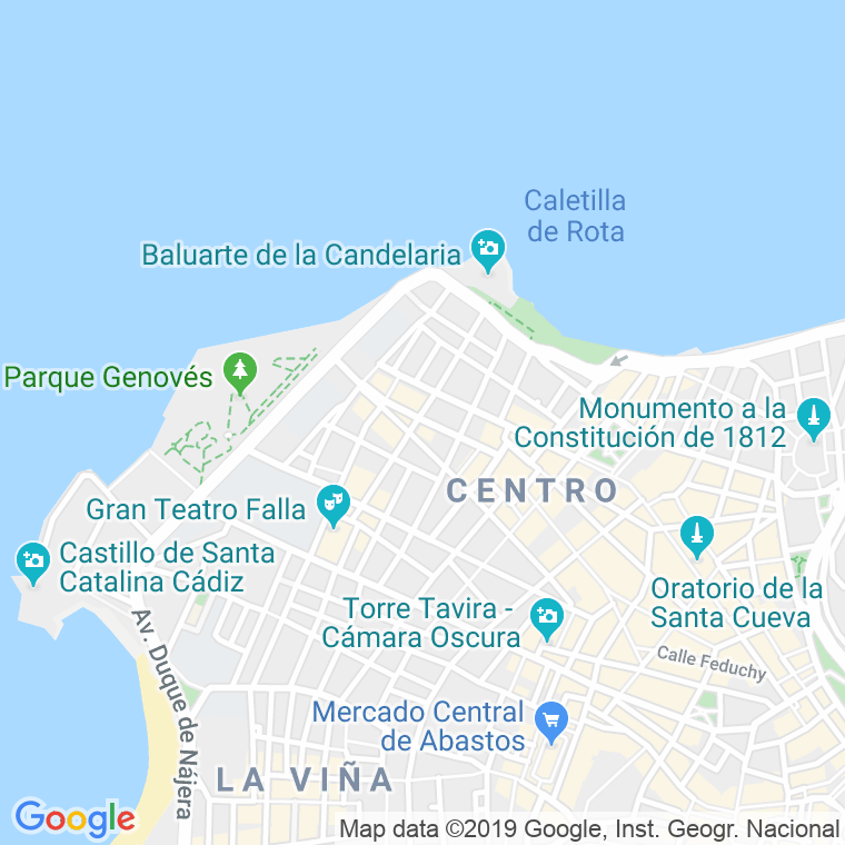 Código Postal calle Cervantes   (Impares Del 9 Al Final)  (Pares Del 8 Al Final) en Cádiz