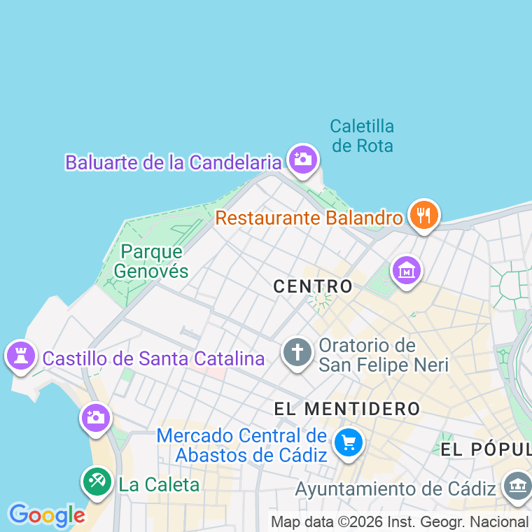 Código postal de Mentidero, Plaza en Cádiz
