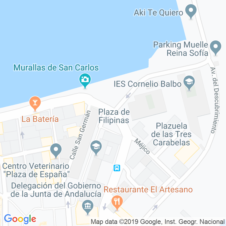 Código Postal calle Filipinas, plaza en Cádiz
