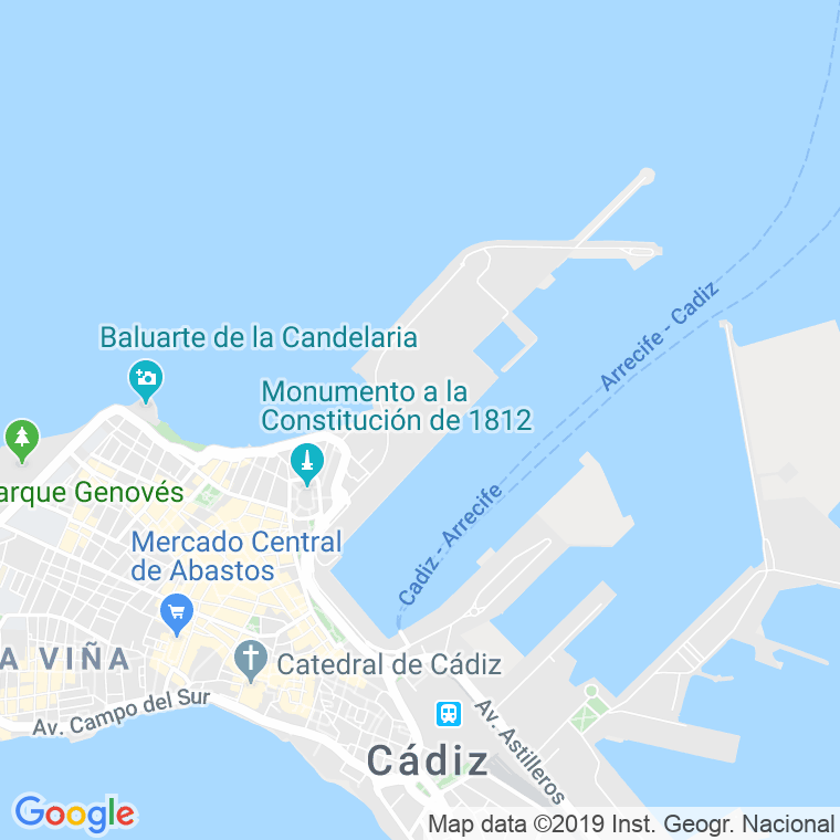 Código Postal calle General Queipo De Llano   (Impares Del 1 Al 5)  (Pares Del 2 Al 4) en Cádiz