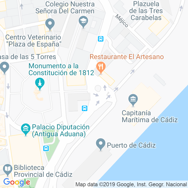 Código Postal calle Hispanidad, plaza en Cádiz