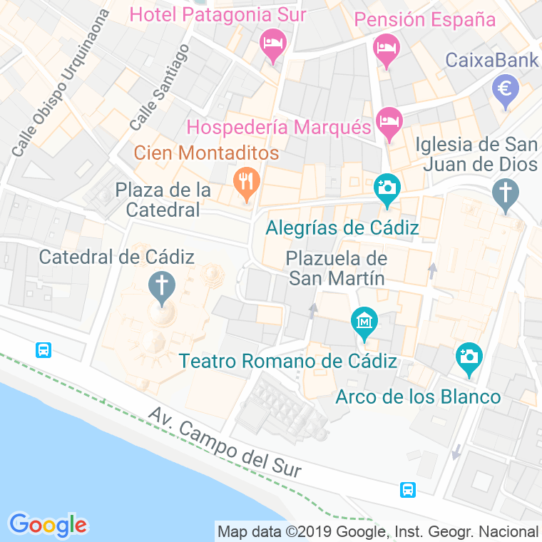 Código Postal calle Arco De La Rosa en Cádiz
