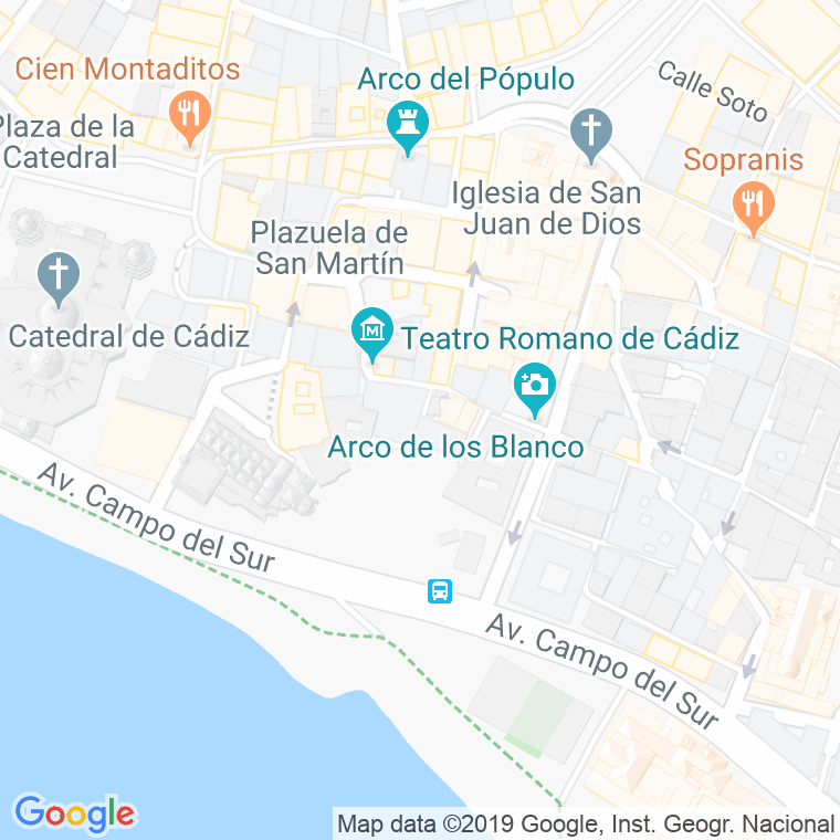 Código Postal calle Escribano, bajada en Cádiz