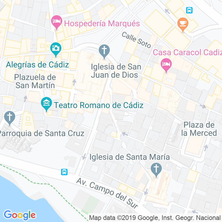 Código Postal calle Jaboneria en Cádiz