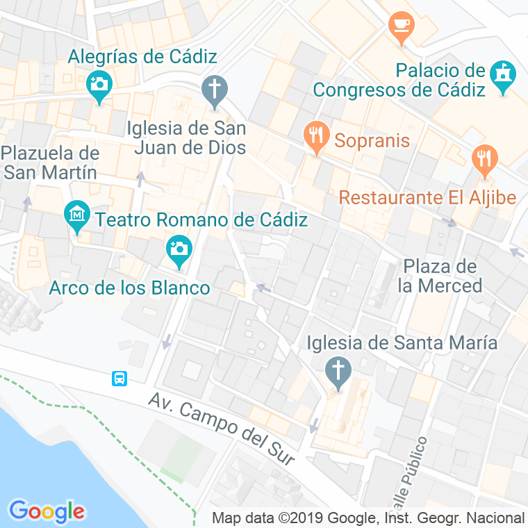Código Postal calle Moros, callejon en Cádiz