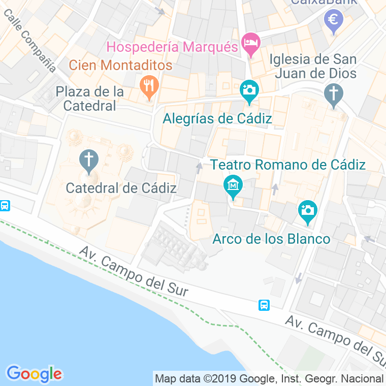 Código Postal calle Obispo Jose Maria Rances en Cádiz