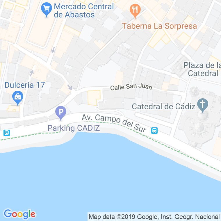 Código Postal calle Ossorio, callejon en Cádiz