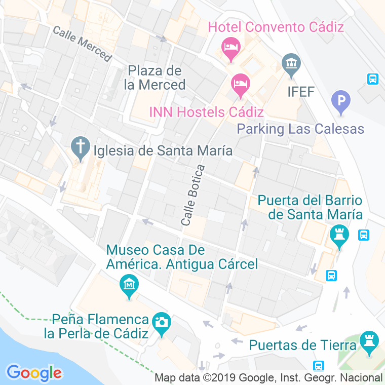 Código Postal calle Botica en Cádiz