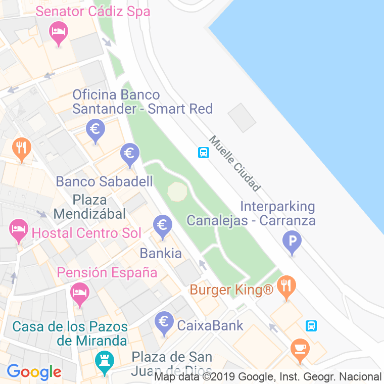 Código Postal calle Canalejas, paseo en Cádiz