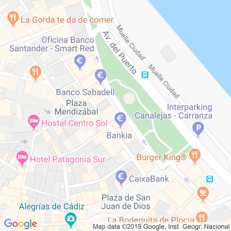 Código Postal calle Comercial, muelle en Cádiz