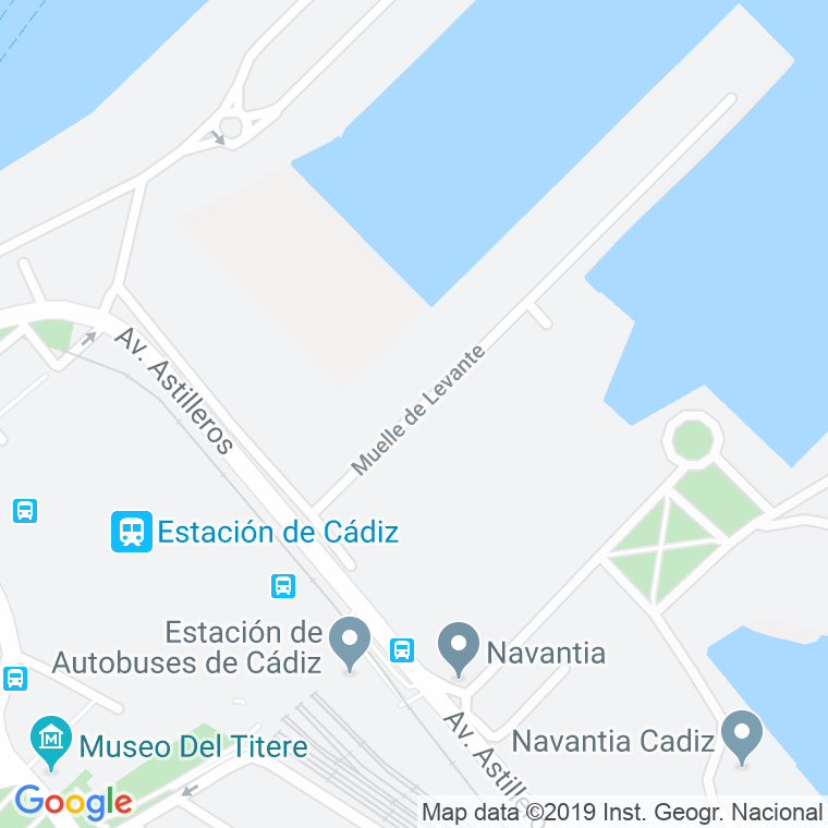 Código Postal calle Levante, De, muelle en Cádiz