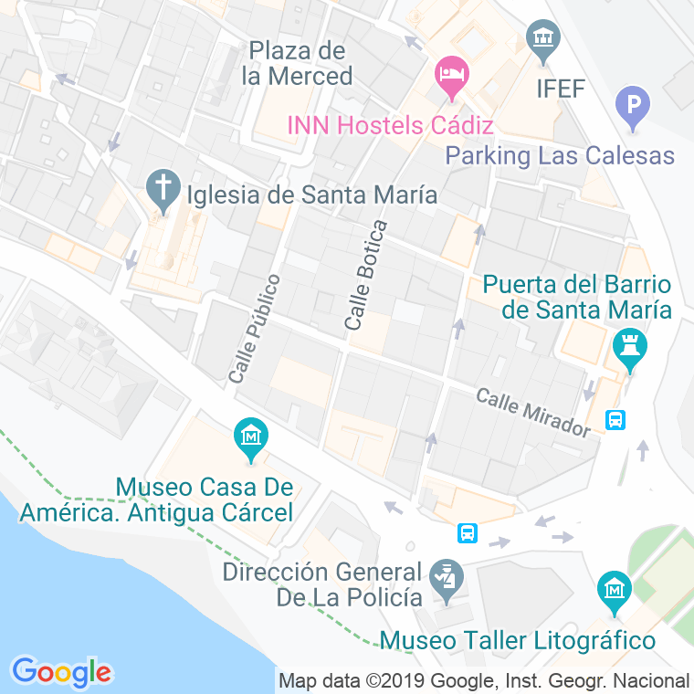 Código Postal calle Mirador en Cádiz