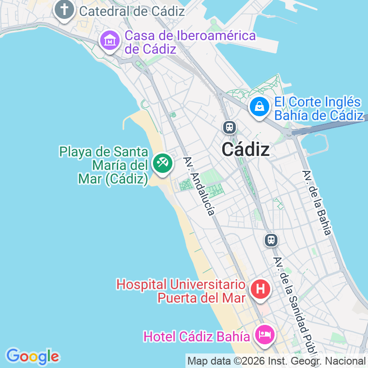 Código postal de Andalucia, Avenida (pares del 2 al Final) en Cádiz