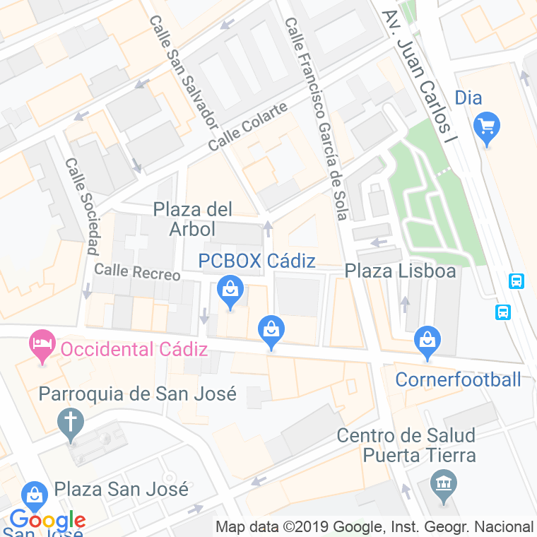 Código Postal calle Campos Eliseos en Cádiz