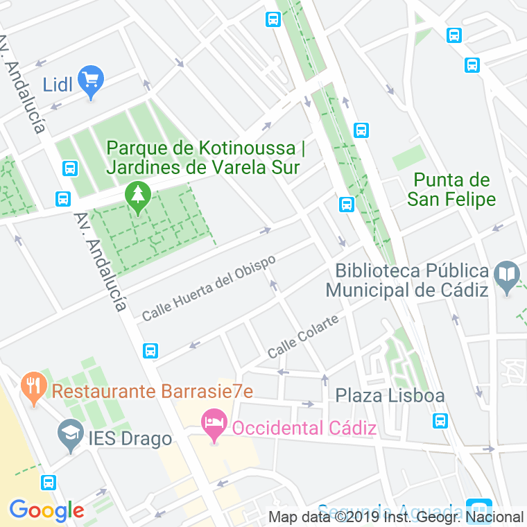Código Postal calle Huerta Del Obispo en Cádiz