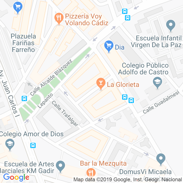 Código Postal calle Olvera en Cádiz
