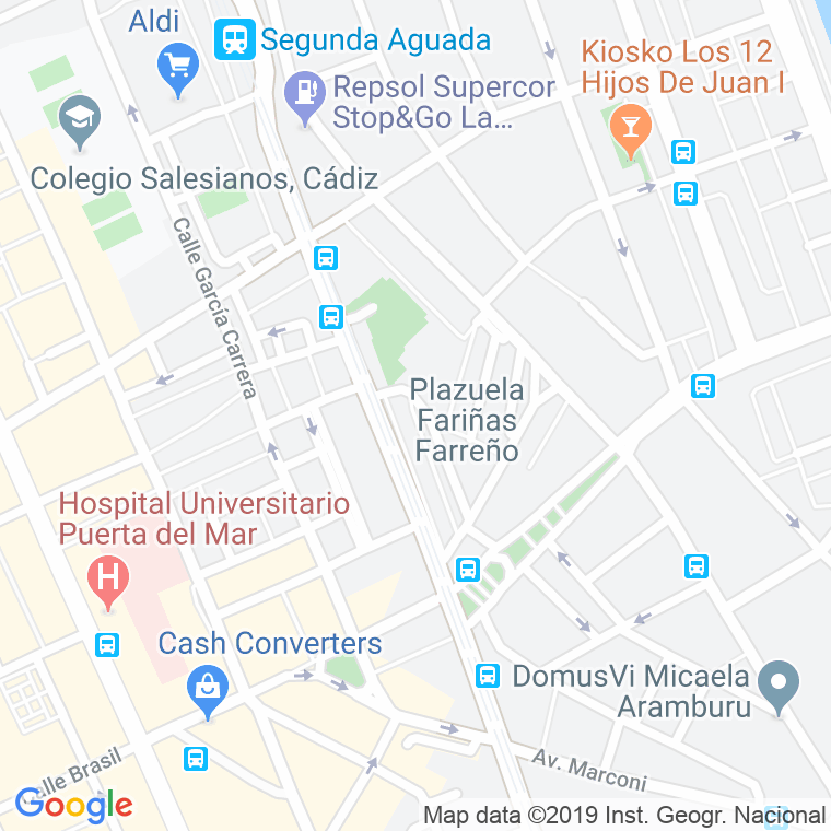 Código Postal calle Ramon Grosso en Cádiz