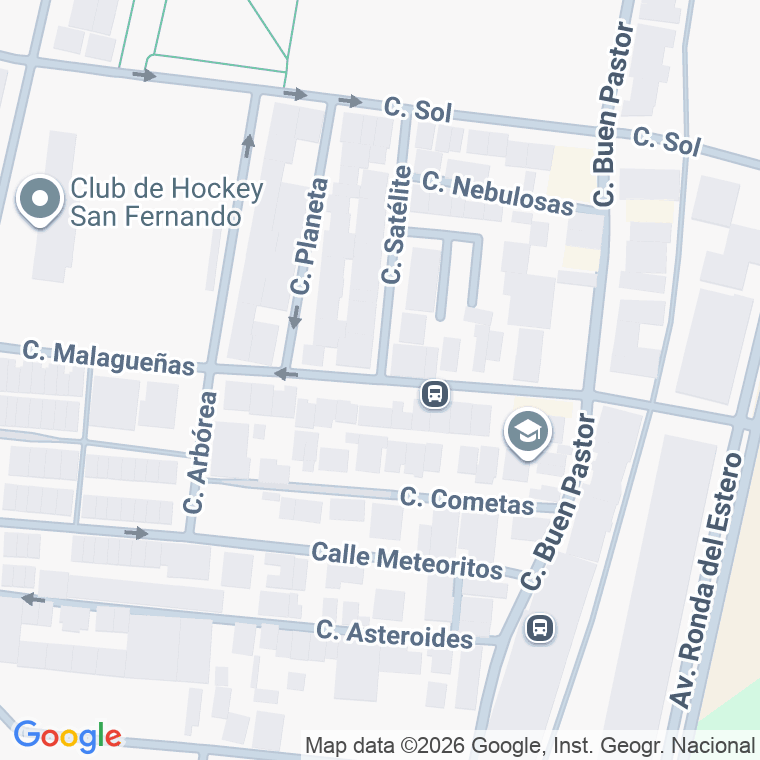 Código postal de Calle Galaxias en San Fernando