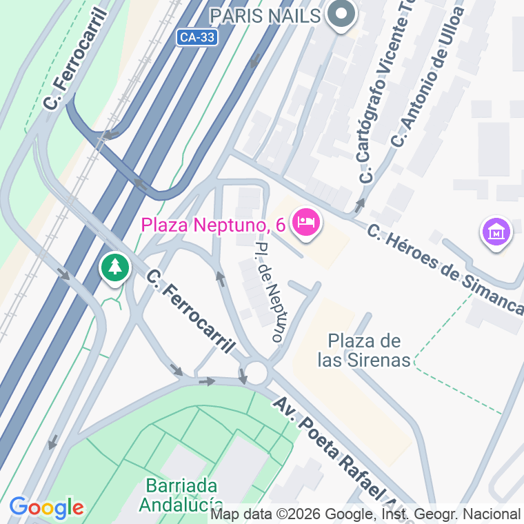 Código postal de Plaza Neptuno de en San Fernando