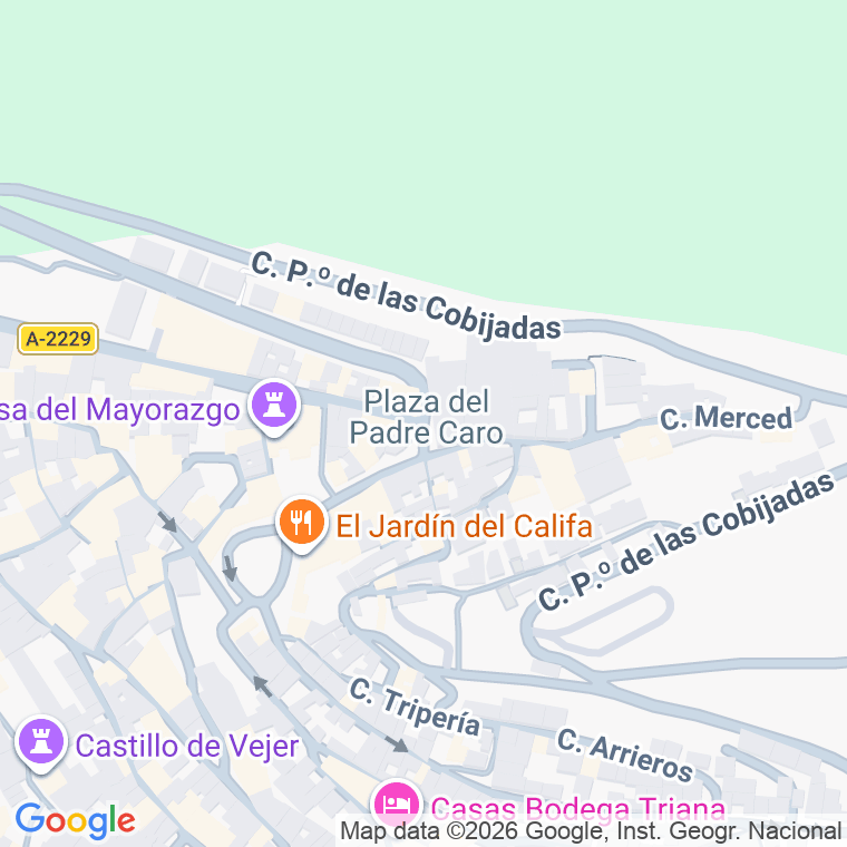 Código postal de Plaza Padre Caro (del) en Vejer de la Frontera