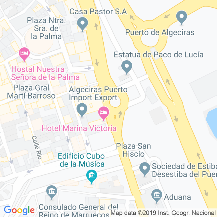 Código Postal calle Marina, De La, avenida en Algeciras
