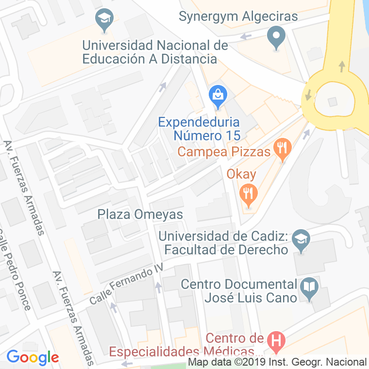 Código Postal calle Conde Lous en Algeciras