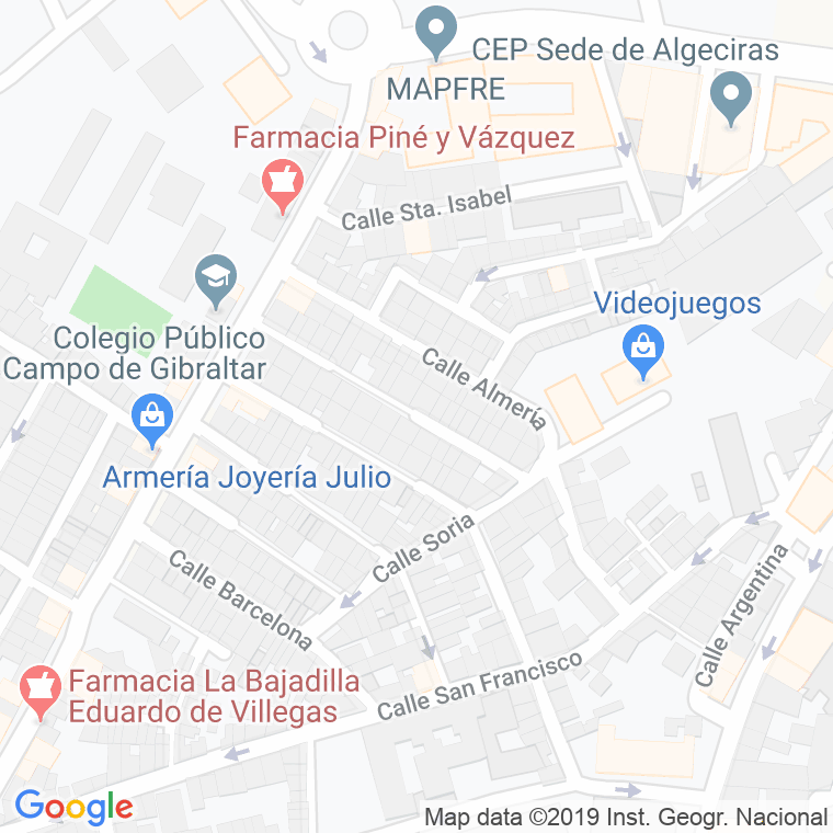 Código Postal calle Cordoba en Algeciras