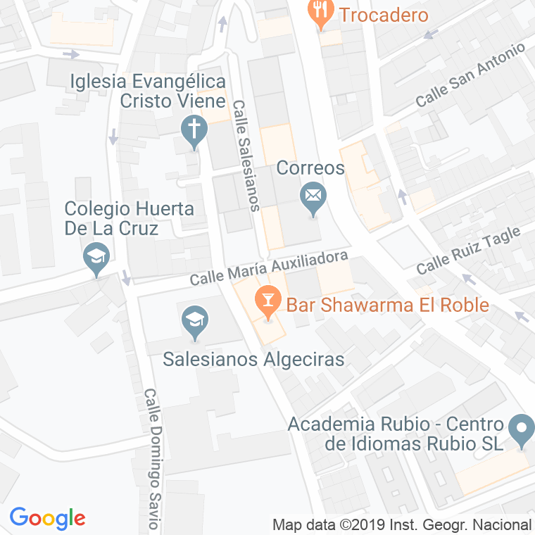 Código Postal calle Maria Auxiliadora en Algeciras
