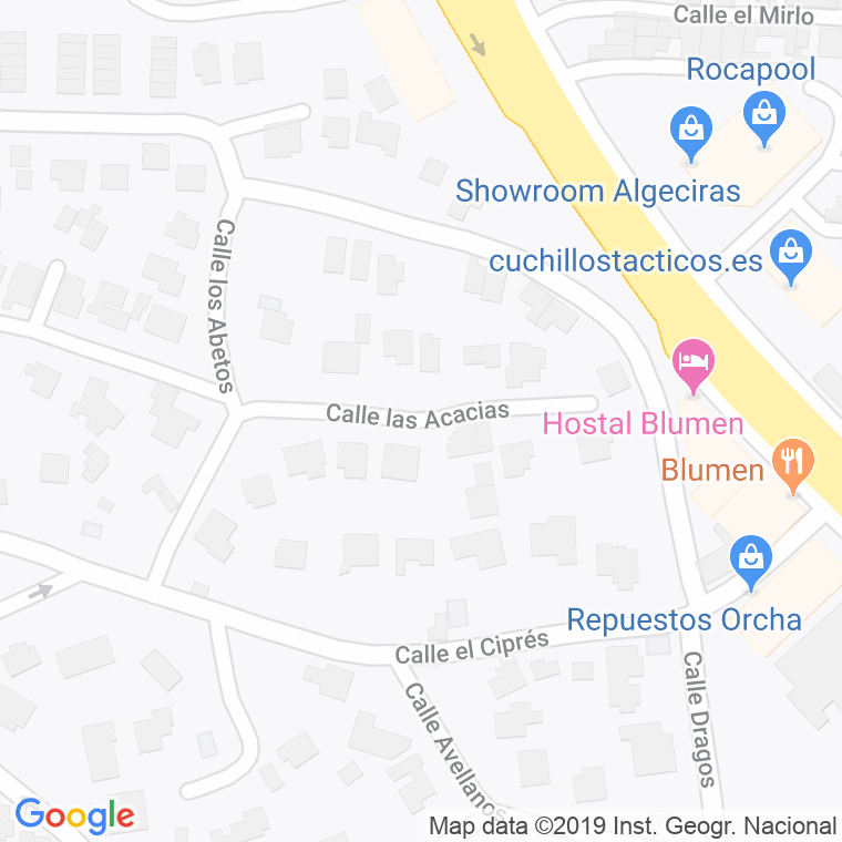 Código Postal calle Acacias en Algeciras