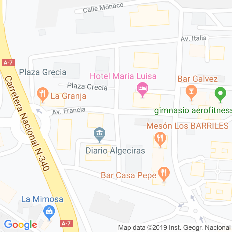 Código Postal calle Alemania, avenida en Algeciras