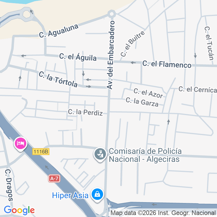 Código postal de Embarcadero, Del, Avenida en Algeciras