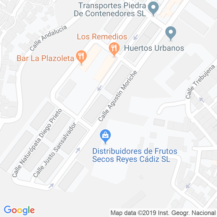 Código Postal calle Agustin Moriche en Algeciras