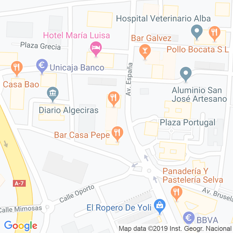 Código Postal calle Alhelies, callejon en Algeciras