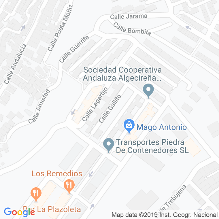 Código Postal calle Gallito en Algeciras