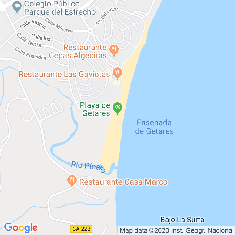 Código Postal calle Getares, urbanizacion en Algeciras