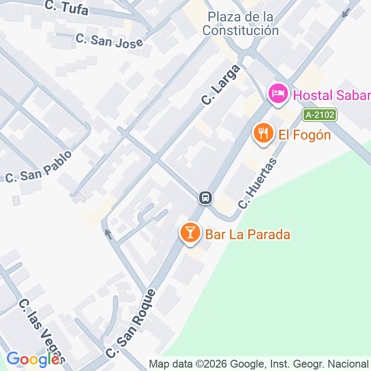 Código postal de Calle Huertas en San Martin del Tesorillo