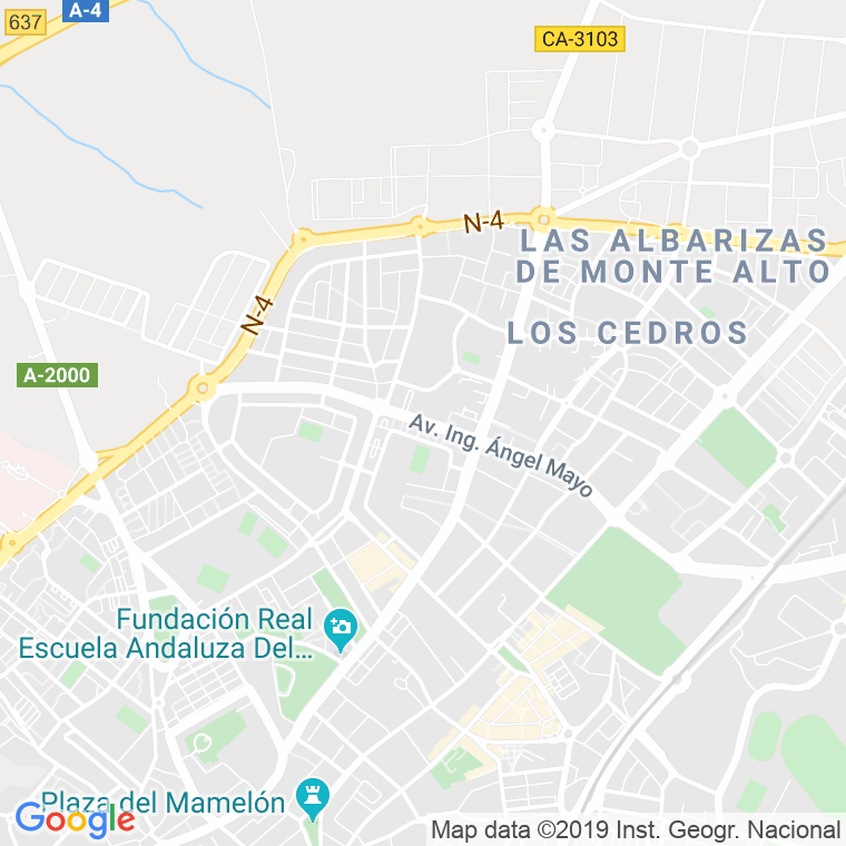 Código Postal calle Angel Mayo en Jerez de la Frontera