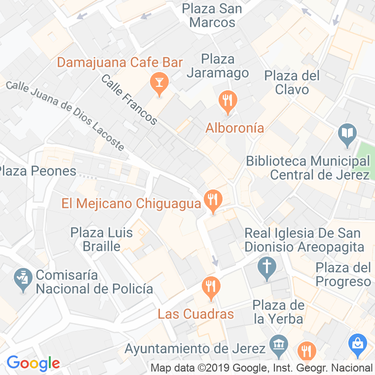 Código Postal calle Carmen, plaza en Jerez de la Frontera