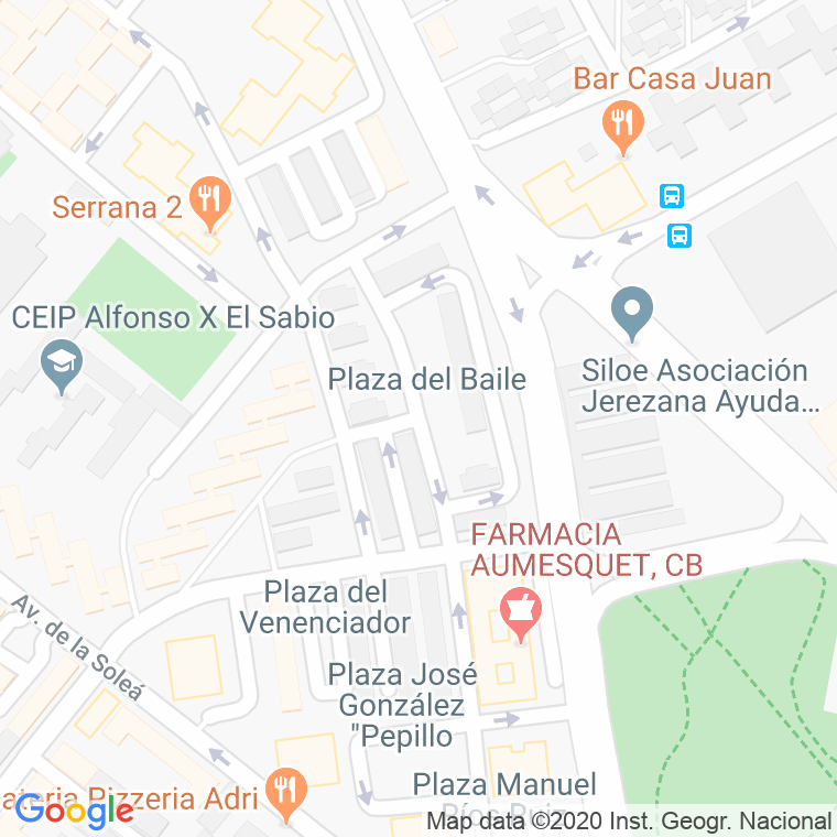 Código Postal calle Baile, plaza en Jerez de la Frontera