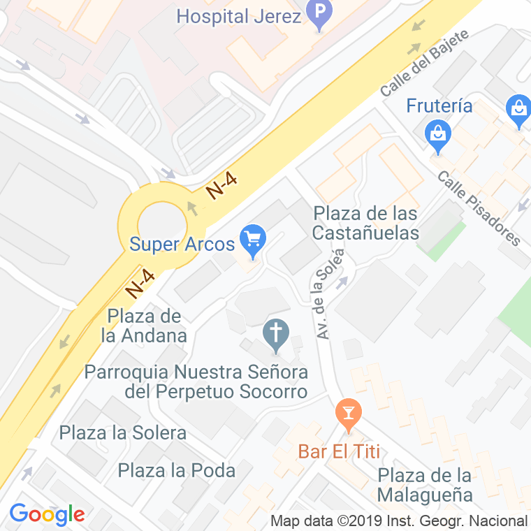 Código Postal calle Cabeceo, Del, plaza en Jerez de la Frontera