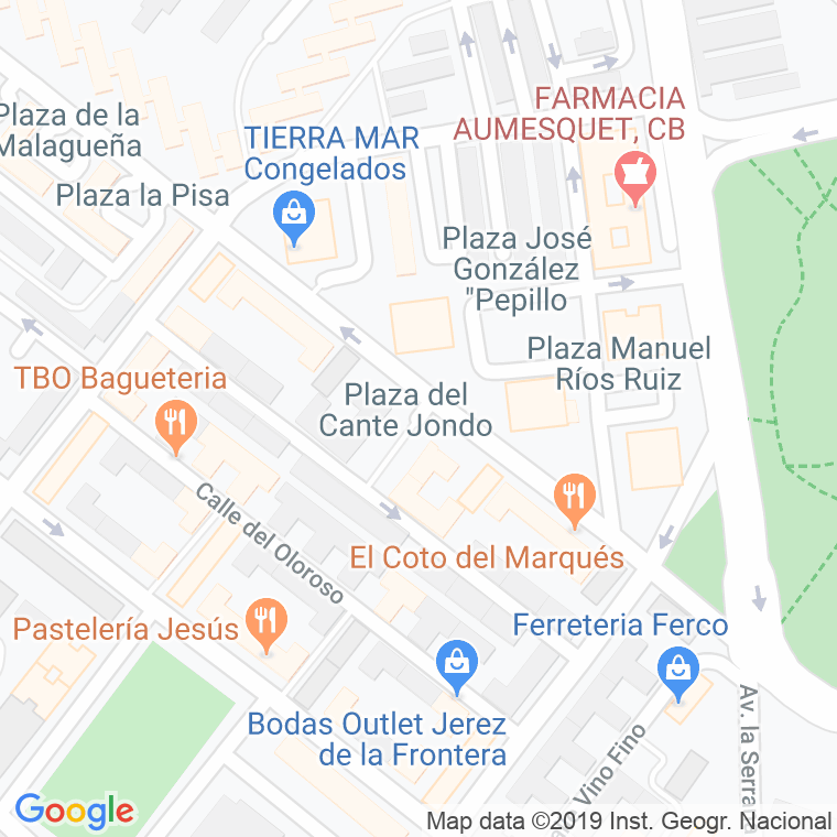 Código Postal calle Cante Jondo, De, plaza en Jerez de la Frontera