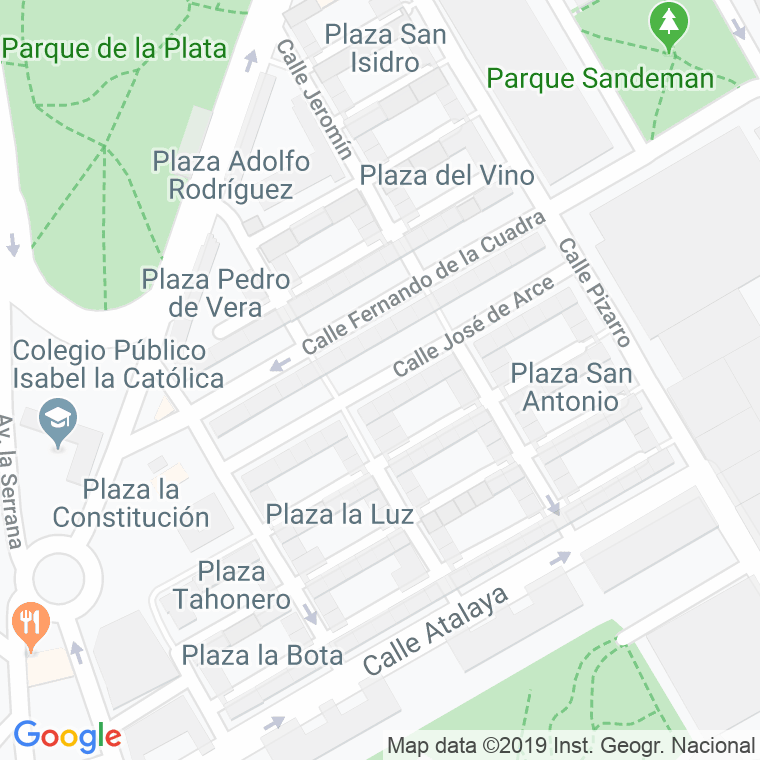 Código Postal calle Jose De Arce en Jerez de la Frontera