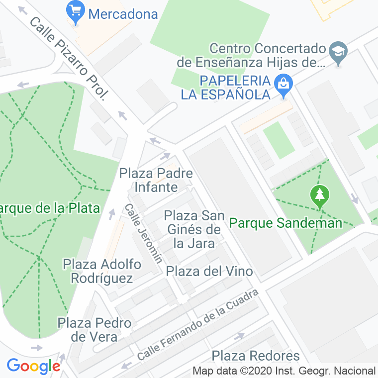Código Postal calle Padre Infante, Del, plaza en Jerez de la Frontera