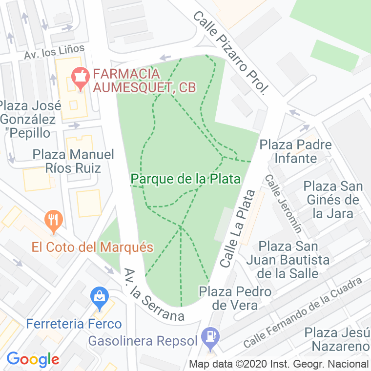 Código Postal calle Parque De La Serrana en Jerez de la Frontera