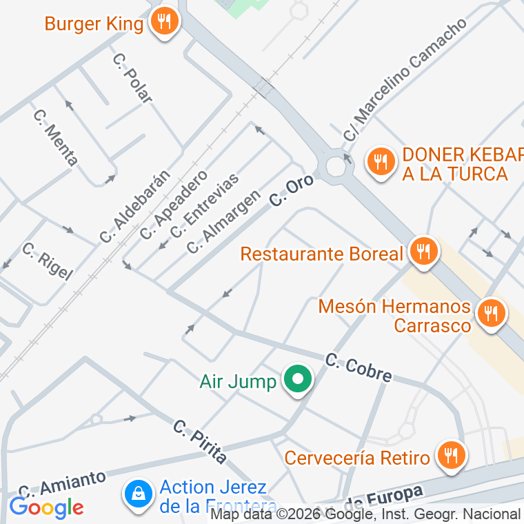 Código postal de Calle Aluminio en Jerez de la Frontera