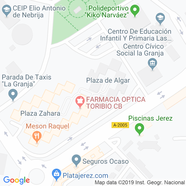 Código Postal calle Algar, plaza en Jerez de la Frontera