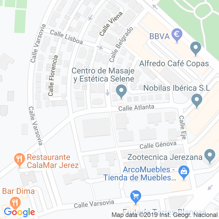 Código Postal calle Belgrado en Jerez de la Frontera