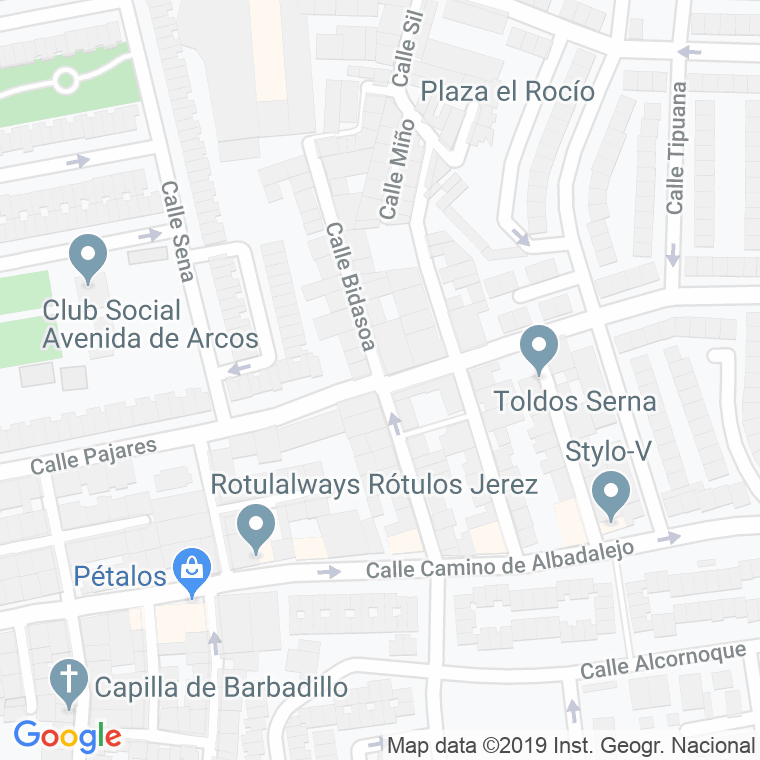 Código Postal calle Bidasoa   (Impares Del 1 Al Final)  (Pares Del 2 Al Final) en Jerez de la Frontera